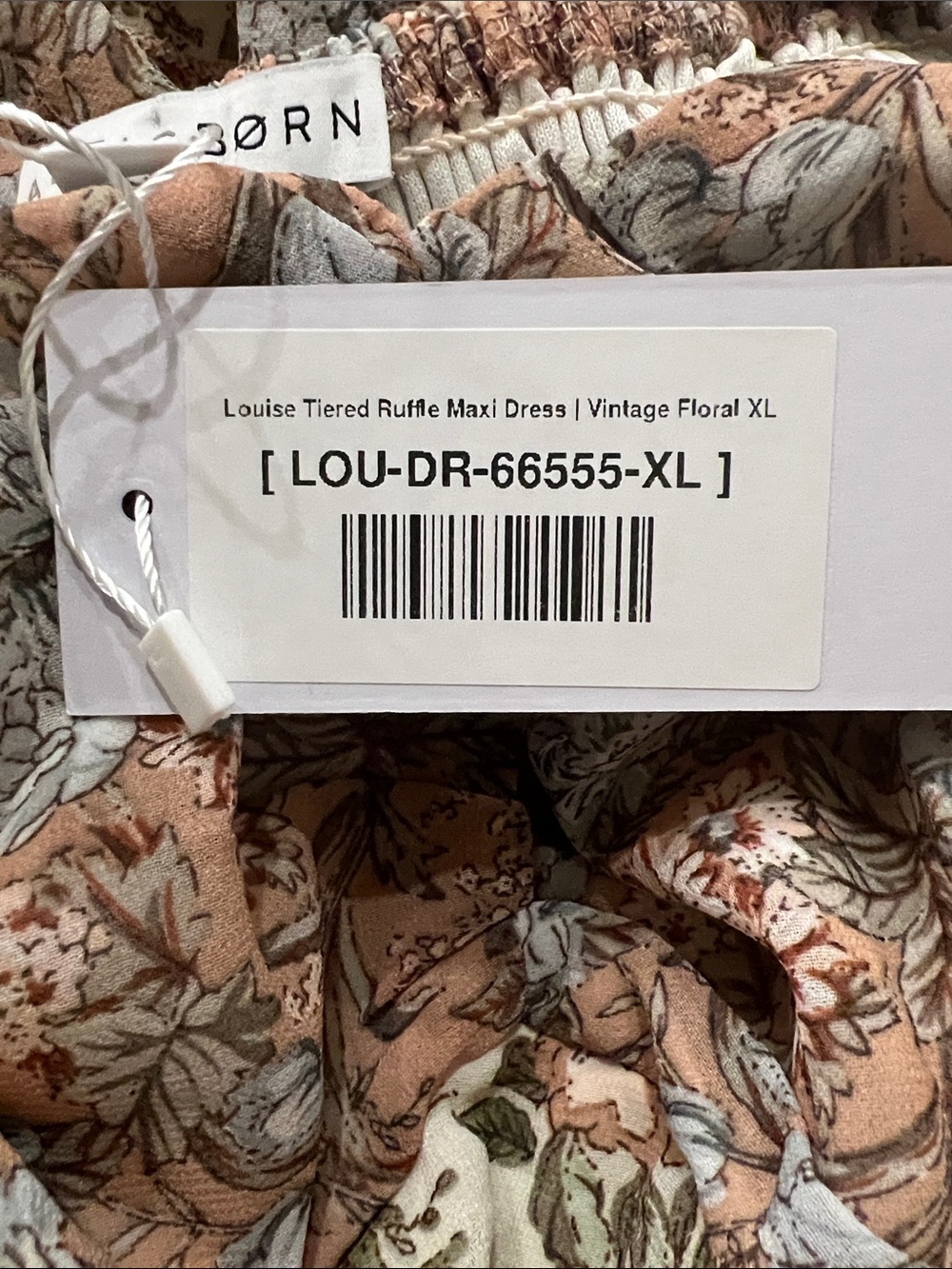 Baltic Born Pink and Cream Floral Tiered Maxi Dress size XLarge New W Tags - Picture 10 of 16